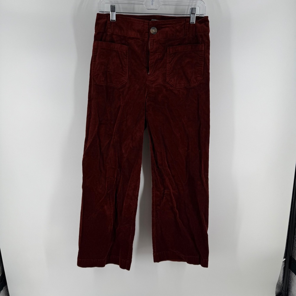 Matty M Corduroy‎ Wide Leg Crop Pants Rust Orange Size S